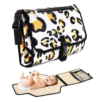 Portable Diaper Changing Pad with Head Cushion and Pockets Large Detachable Waterproof Baby Changing Mat