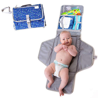 Baby Portable Changing Pad with Waterproof Cushioned Pad Diaper Changing Organizer Bag