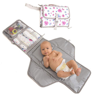Baby Diaper Changing Pad with Pockets Mommy Diaper Bag Waterproof Baby Portable Changing Mat