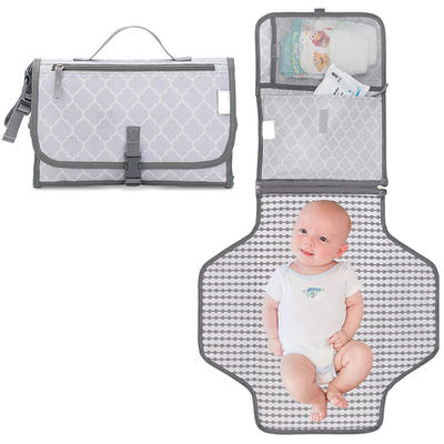 Baby Portable Changing Pad Diaper Bag Travel Changing Mat Station Grey Large