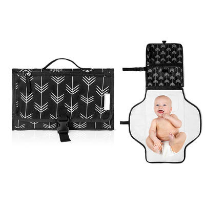 Portable Diaper Changing Pad for Newborn Baby Large Size Waterproof Foldable Mat Mesh Storage Pockets