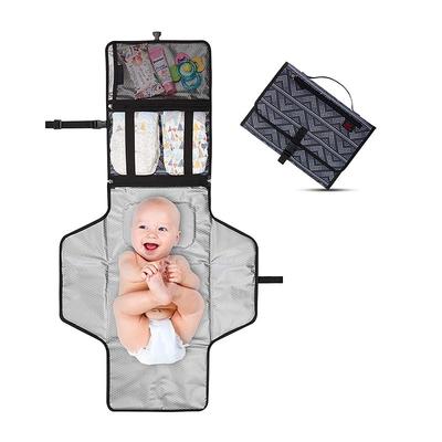 Portable Changing Pad Diaper Clutch Lightweight Travel Station for Baby Diapering Entirely Pad Detachable and Wipeable MatMesh