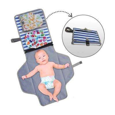Portable Changing Pad Diaper Clutch Lightweight Travel Station Kit for Baby Diapering Blue