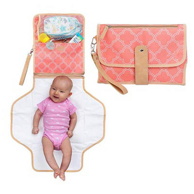 Portable Baby Diaper Changing Clutch Pad（diaper mat） for Diaper Bag  Waterproof Easy Clean Liner Head Cushion Travel Organizer with Stroller Strap 