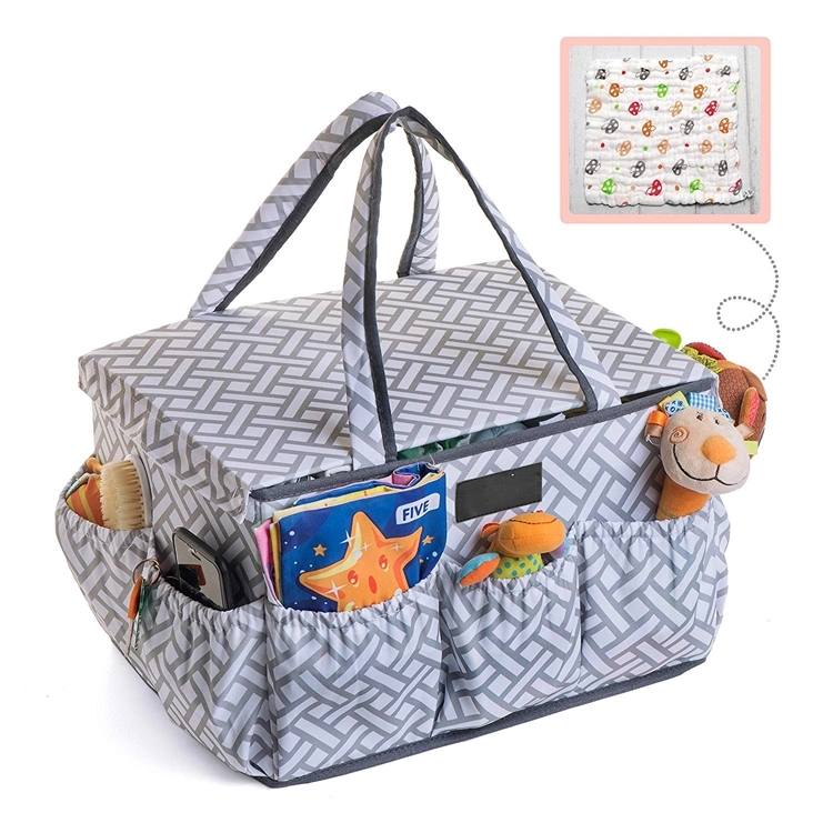 Wholesale Polyester Baby Diaper Caddy Bag Hanging Diaper Storage Caddy Car Travel Tote Bag