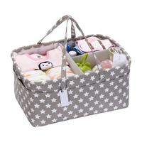 Washable Baby Diaper Caddy Nursery Tote Storage Bin Baby Caddy Tote Bag with 3 Compartments