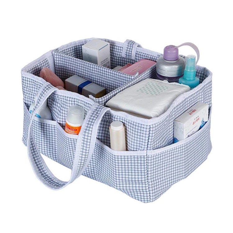 Washable Nursery Storage Basket Car Travel Bag Tote Baby Diaper Caddy Bag for Mom