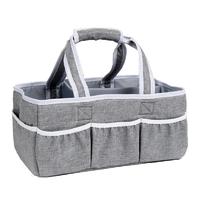 Diaper Caddy Organizer Portable Storage Bin for Diapers Wipes Baby Bottles Great for Home Car Travel or a Baby Shower Gift