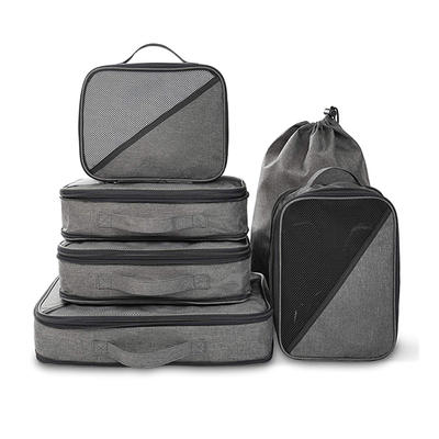 Travelling Bag Luggage Packing Cubes 6 Pcs Sturdy Durable Zipper Compression Packing Cubes