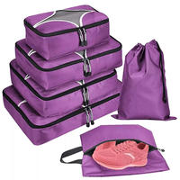 Travel Organizers with Laundry Bag Traveling Pack Bag 6 Set Travel Packing Cubes